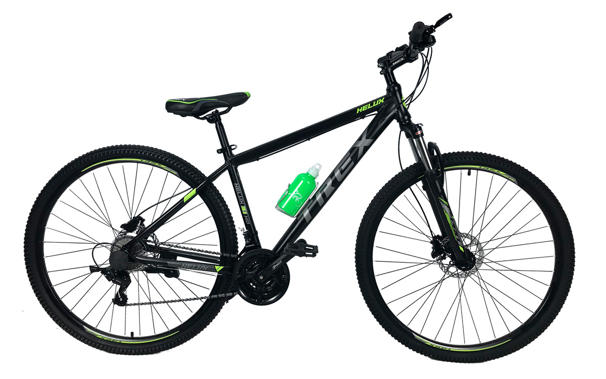 Фотография Велосипед Trex Helux 27,5" 2021, размер М, Черно-зеленый